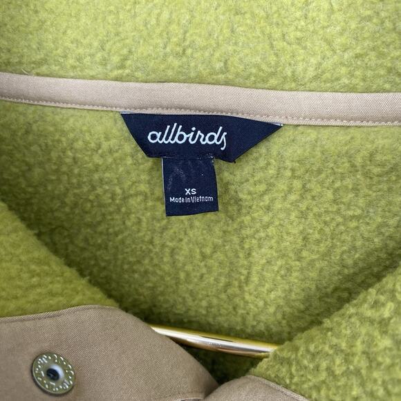Allbirds Fluff Fleece 3 Snap Pullover Jacket Hazy Lime Green Women's Size XS - Picture 3 of 8
